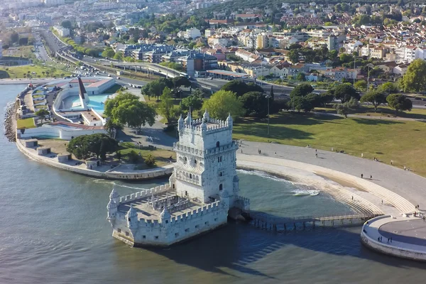 Vista aérea da torre de Belém - Torre de Belém — Fotografia de Stock