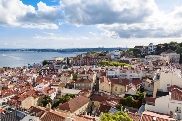 Lisbon rooftop from Sao Vicente de Fora viewpoint — стоковое фото