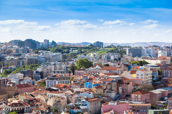 Na dachu Lizbona z punktu widzenia zamku Sao Jorge — Zdjęcie stockowe