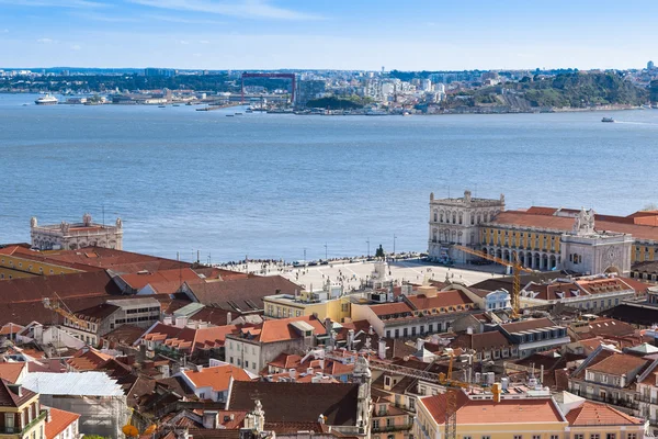 Vista aérea da praça do comércio — Fotografia de Stock