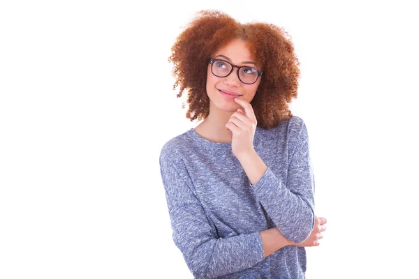 Junge afrikanisch-amerikanische Teenager Mädchen suchen nach oben — Stockfoto