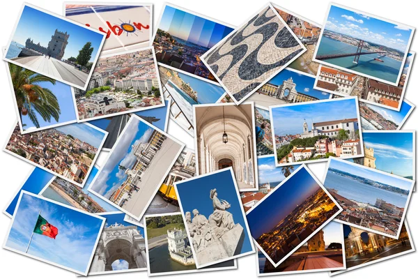 Bild mosaik collage av Lissabon stad — Stockfoto