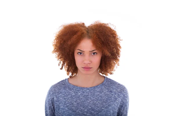 Young angry african american teenage girl — Zdjęcie stockowe