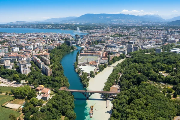 Luftaufnahme der Stadt Genf in der Schweiz — Stockfoto