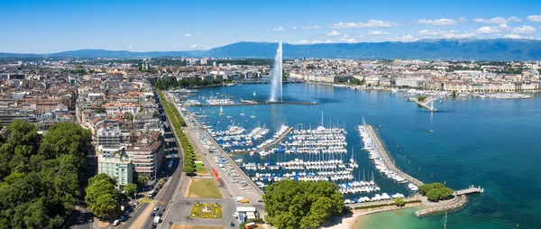 Aerial view of Leman lake -  Geneva city in Switzerland — Stock Photo, Image