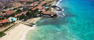 Santa Maria Beach içinde Sal Adası Cape Verde - Cabo havadan görünümü