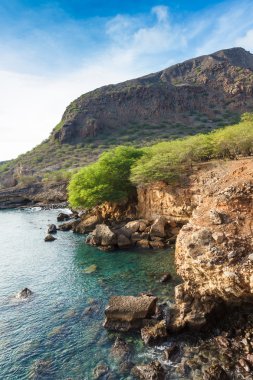 Tarrafal vahşi kıyı şeridi Cape Verde - Cabo Santiago Adası 