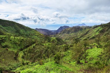 Serra Malagueta dağlar içinde Santiago Adası Cape Verde - Cabo V