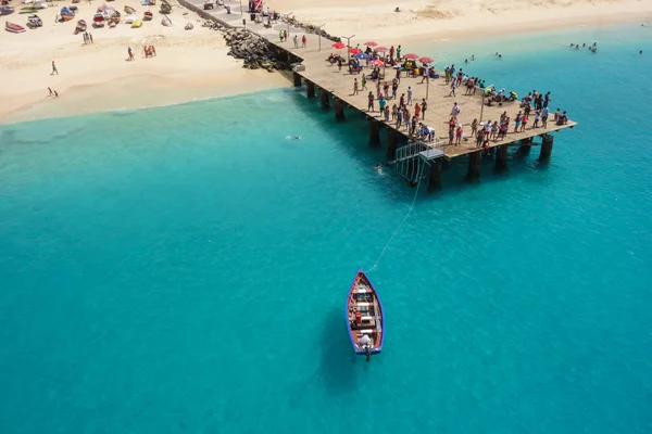 Aerial view of Santa Maria beach in Sal Island Cape Verde - Cabo — Stock Photo, Image