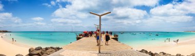 Santa Maria beach pontoon in Sal Island Cape Verde - Cabo Verde clipart