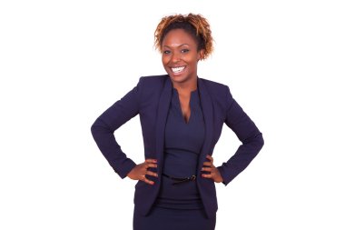 kendinden emin bir Afro-Amerikan iş kadını