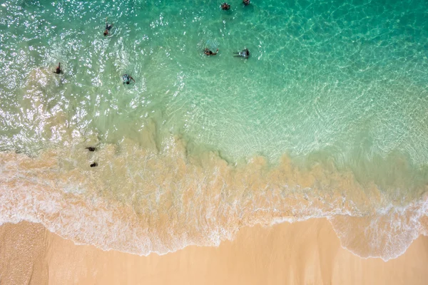 Aerial view of Santa Maria beach in Sal Island Cape Verde - Cabo — Stock Photo, Image