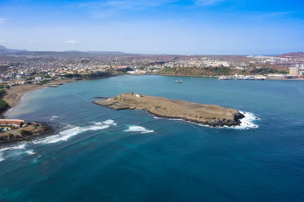 Pemandangan udara kota Praia di Santiago Ibu kota Tanjung Verde Is — Stok Foto