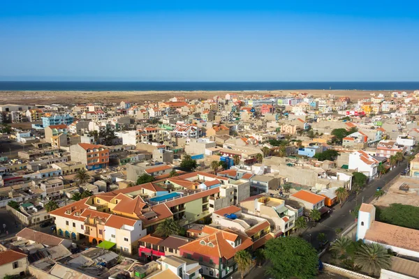 Luchtfoto van Santa Maria stad in eiland Sal Cape Verde - Cabo — Stockfoto