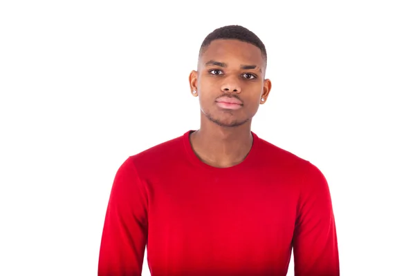 Portret van een jonge Afro-Amerikaanse man, geïsoleerd op witte backg — Stockfoto