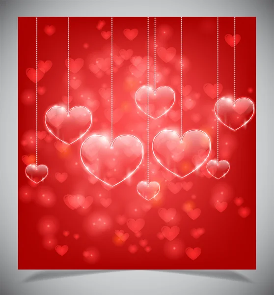 Happy Valentine's day card hearts — Stock Vector