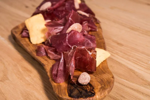 Cecina Luftgetrocknetes Rindfleisch Eine Beliebte Spanische Tapa Vorspeise — Stockfoto