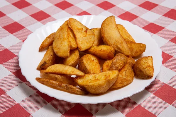 Patatas Bravas Spanische Bratkartoffeln Der Tapas Bar — Stockfoto