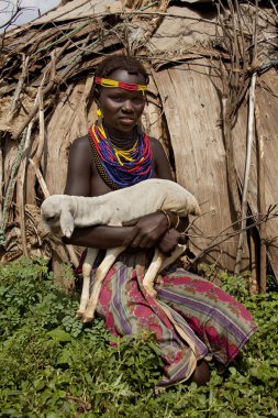 Afrikalı kız portresi.
