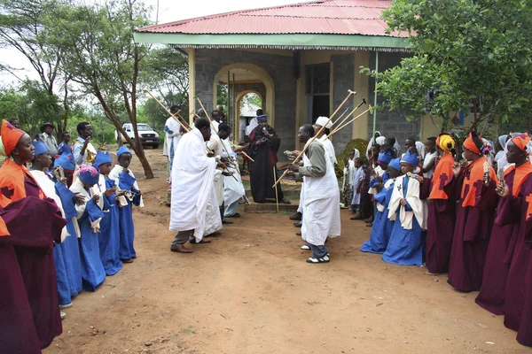 Celebrazione nella chiesa cristiana ortodossa etiopica . — Foto Stock