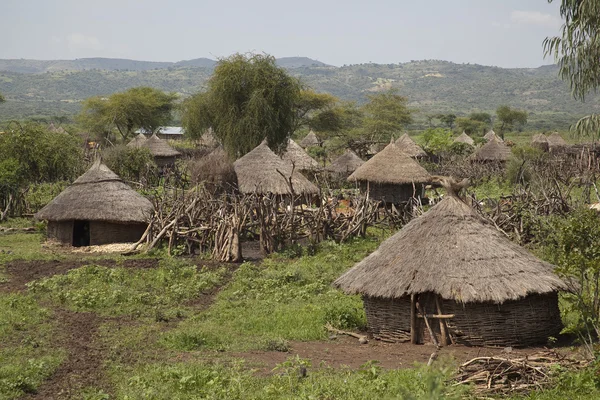 Africká vesnice. — Stock fotografie