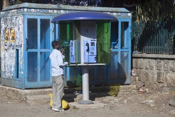 Public telephone in Addis Abeba — Stock Photo, Image