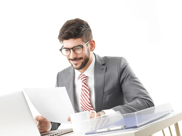 Young broker working — Stock Photo, Image