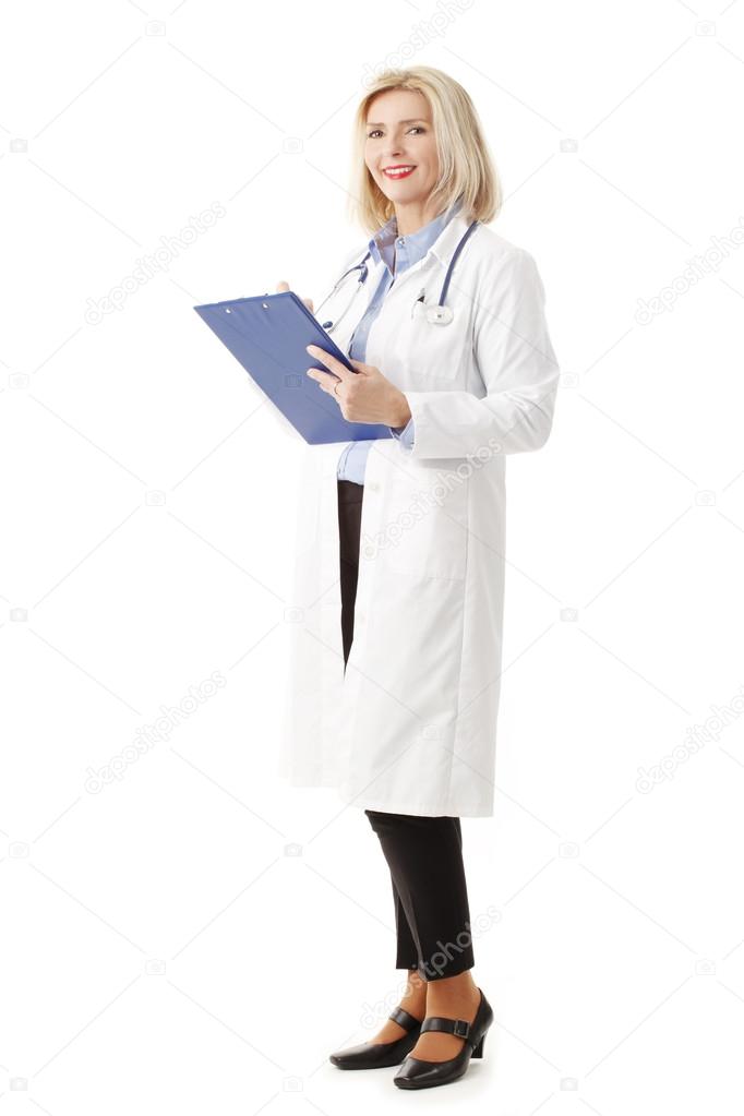 Female Doctor with clipboard