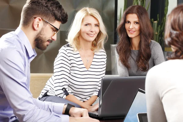 Business people analyzing financial plan — Stock Photo, Image