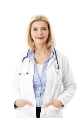 Steteskoplu kadın doktor.