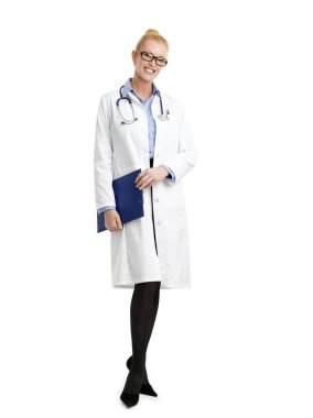 Dosyası olan kadın doktor.
