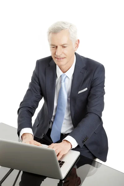 Successful businessman with laptop — Stock Photo, Image