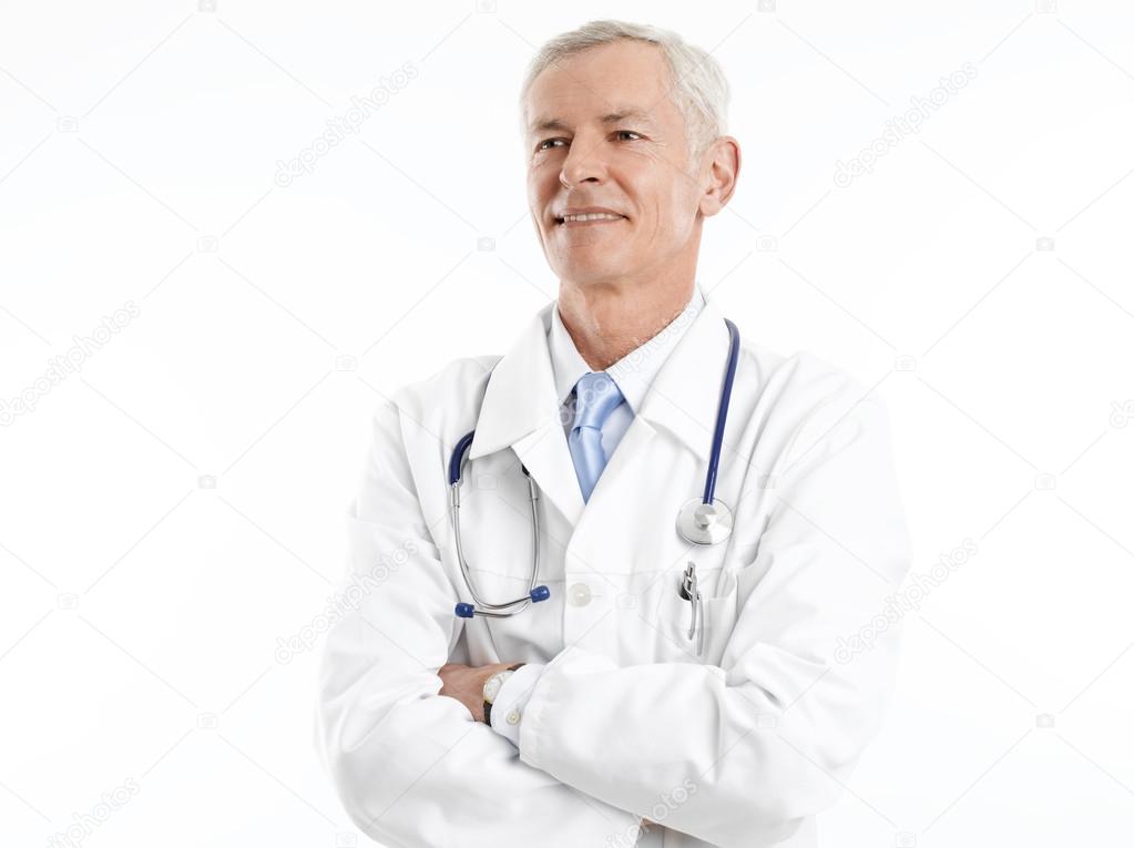senior doctor with arms crossed