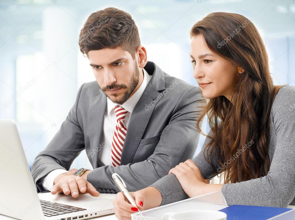 Business team with laptop