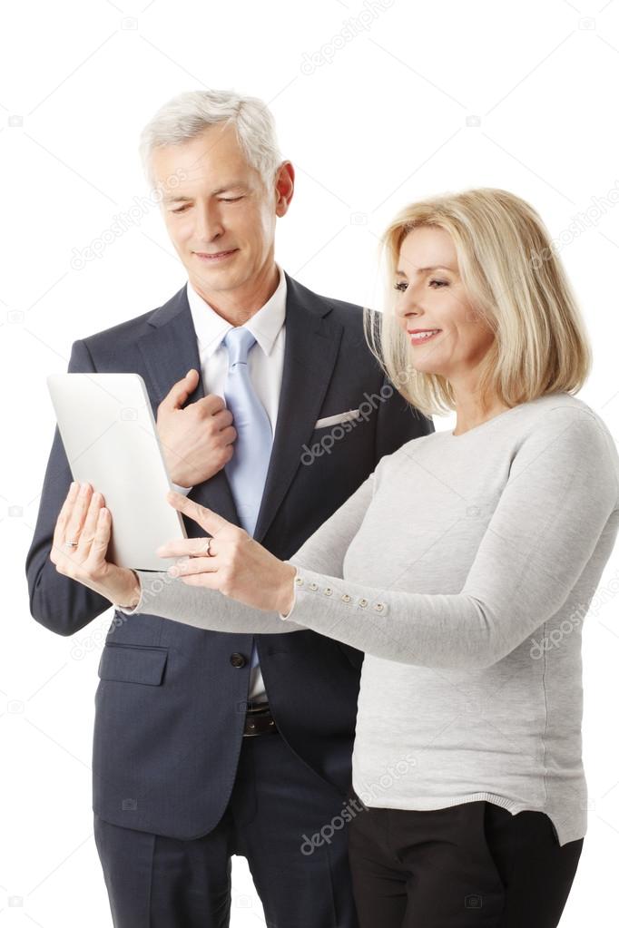 Business team with digital tablet