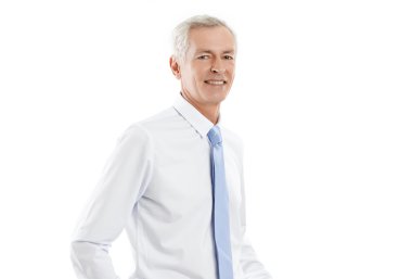 beyaz zemin üzerine üst düzey iş adamı