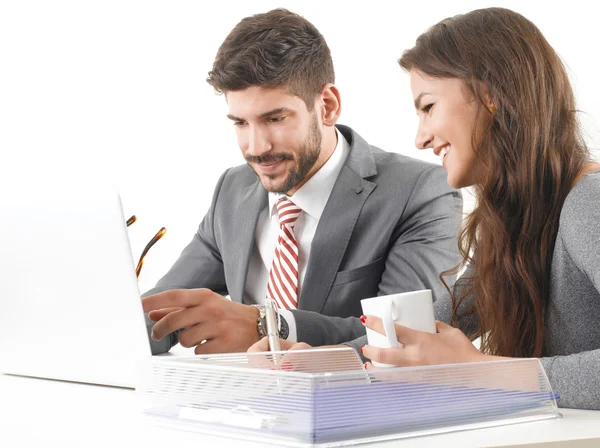 Two young professionals consulting — Stock Photo, Image
