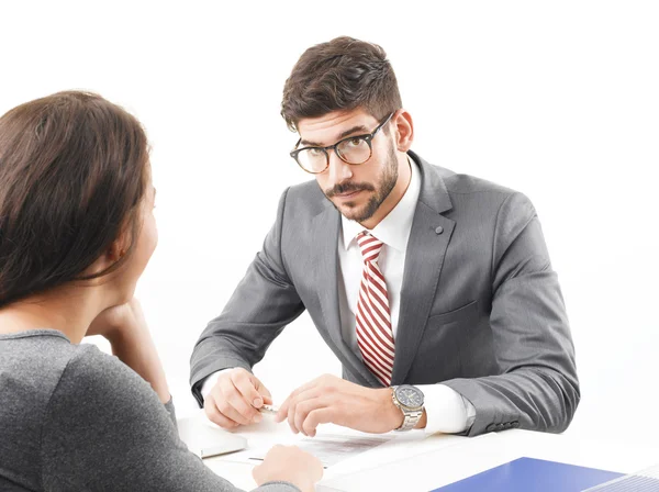 Executive businessman at job interview — 图库照片