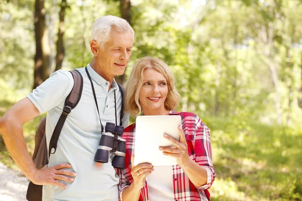 Active retired people are hiking. — Φωτογραφία Αρχείου