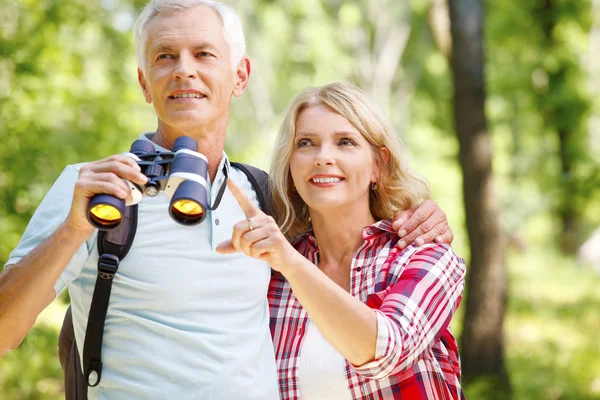 Personas mayores disfrutando de un paseo juntos . — Foto de Stock