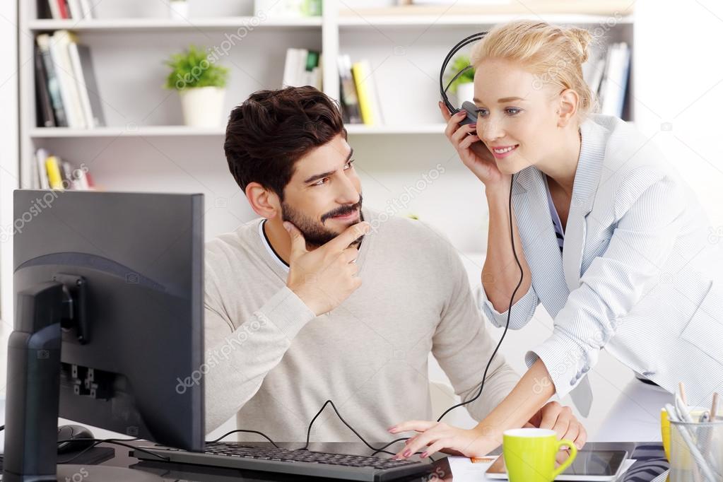 Young business people working at office