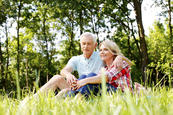 Relaxing senior couple 