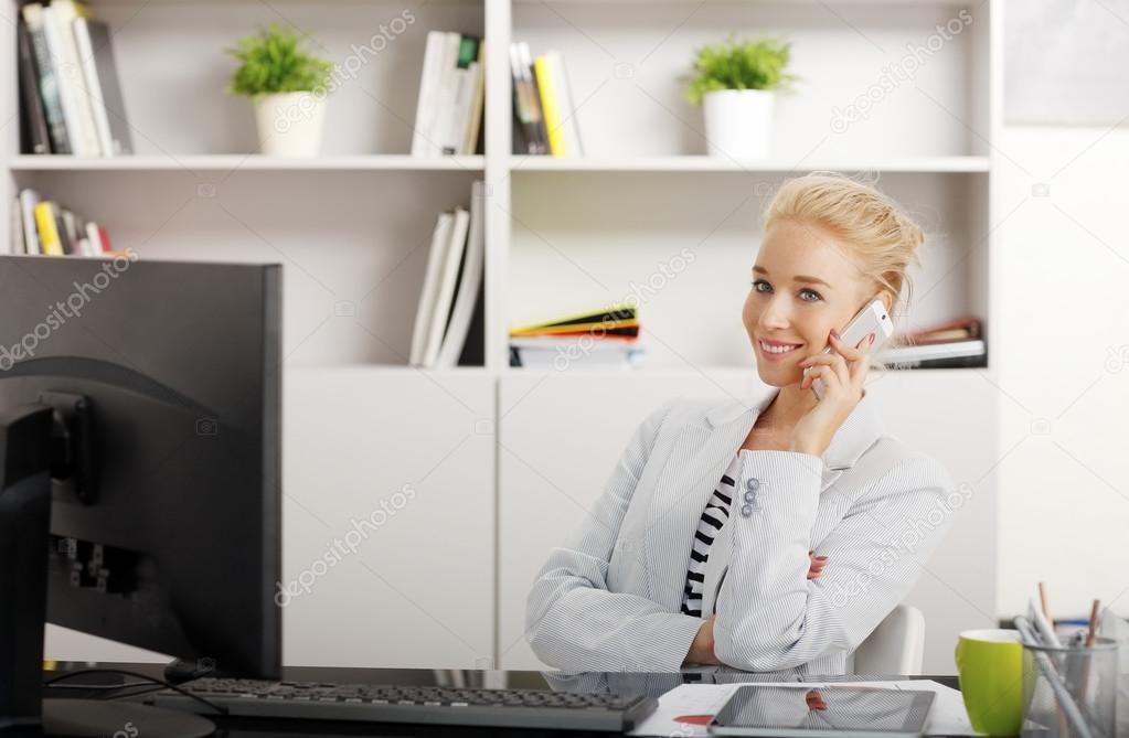 Assistant working at office