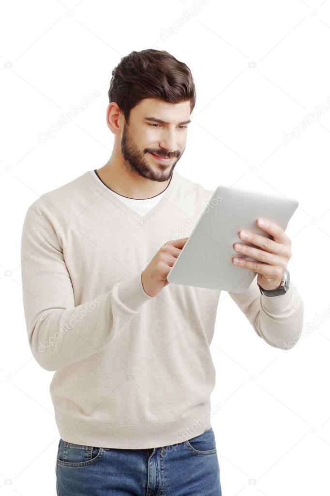 Businessman using digital tablet