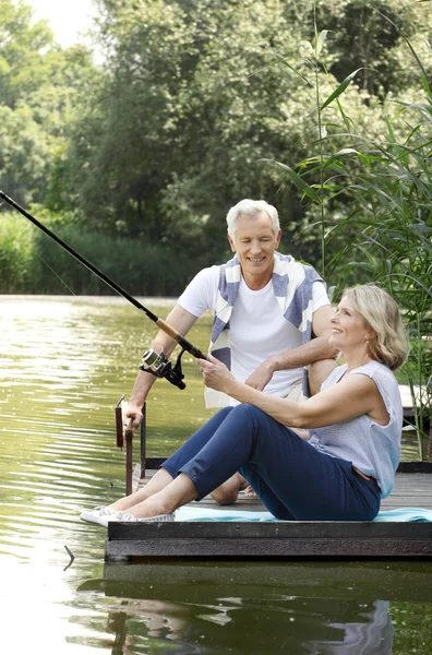 Happy senior couple relaxing together — Stock Photo, Image