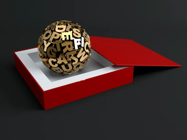 Sphere from letters — Stock Photo, Image