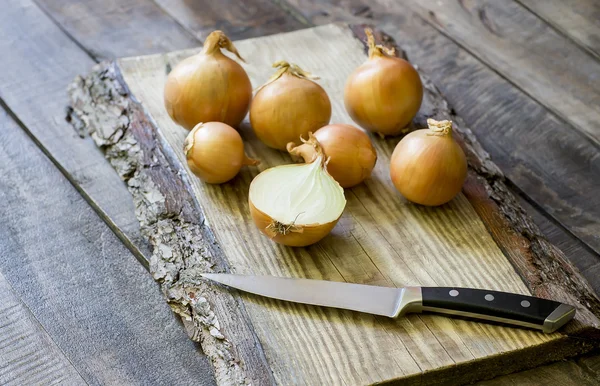 Onion on vintage table