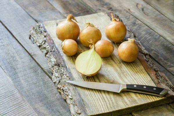 Onion on vintage table