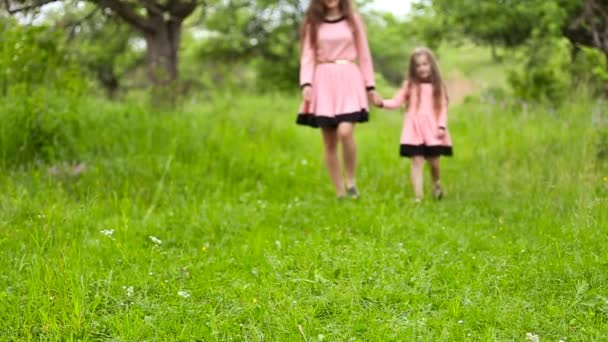 Madre con niño caminar — Vídeos de Stock