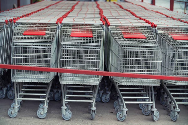 Many shopping carts — Stock Photo, Image